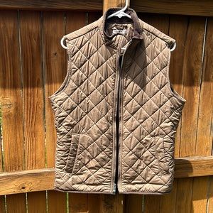 Peter Millar vest, quilted, suede trim, size small